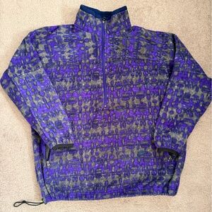 Vintage Nike Shirt Men’s Medium 1/4 zip Fleece Purple gray black Pullover